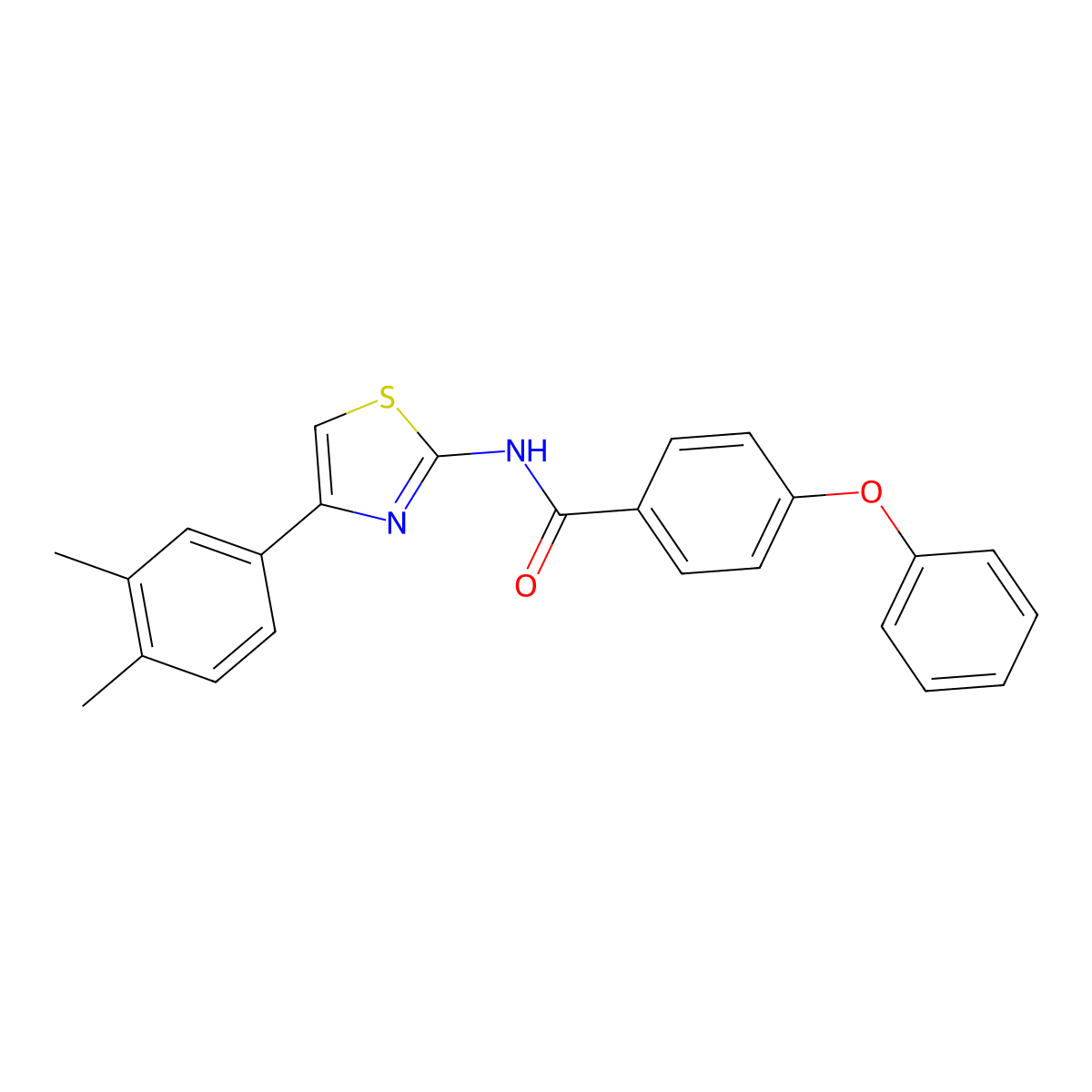 N-[4-(3,4-dimethylphenyl)-1,3-thiazol-2-yl]-4-phenoxybenzamide molecular structure, CAS 324758-90-9