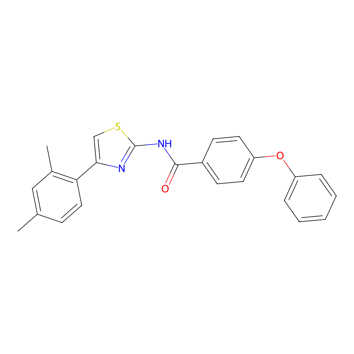 N-[4-(2,4-dimethylphenyl)-1,3-thiazol-2-yl]-4-phenoxybenzamide molecular structure, CAS 324758-91-0