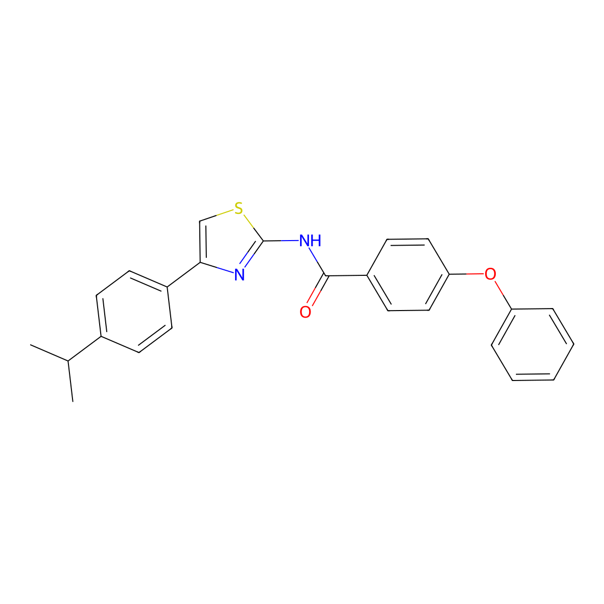 N-(4-(4-isopropylphenyl)thiazol-2-yl)-4-phenoxybenzamide molecular structure, CAS 324758-92-1