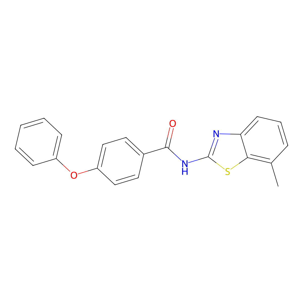 N-(7-methyl-1,3-benzothiazol-2-yl)-4-phenoxybenzamide molecular structure, CAS 324758-98-7