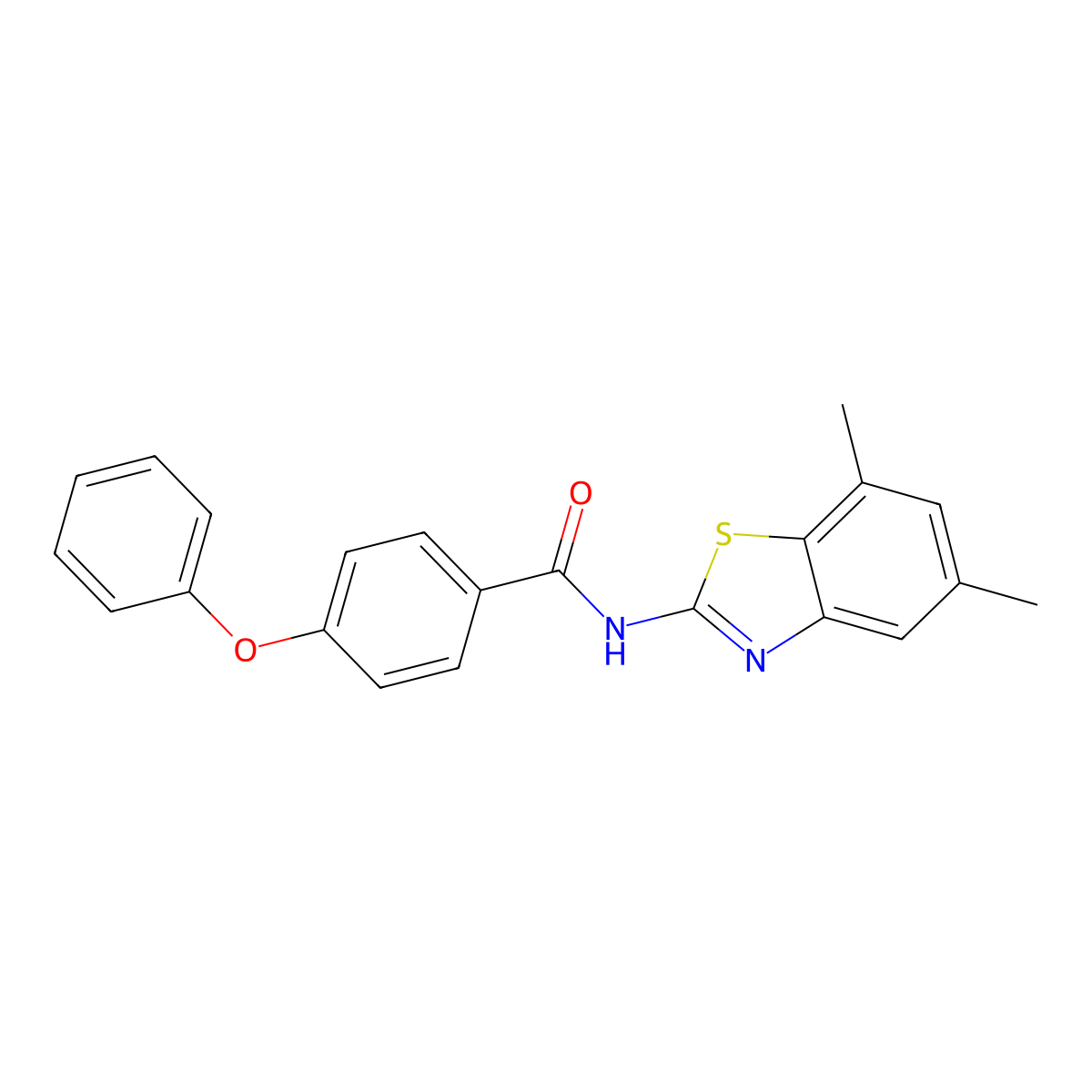 N-(5,7-dimethyl-1,3-benzothiazol-2-yl)-4-phenoxybenzamide molecular structure, CAS 324758-99-8