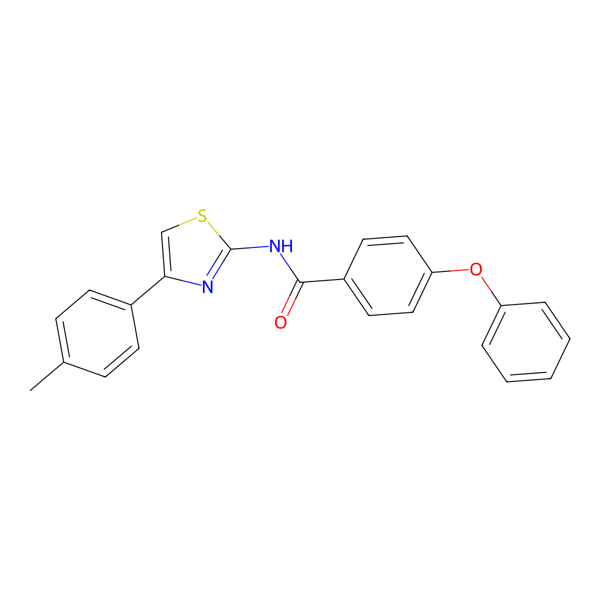 N-[4-(4-methylphenyl)-1,3-thiazol-2-yl]-4-phenoxybenzamide molecular structure, CAS 324759-02-6