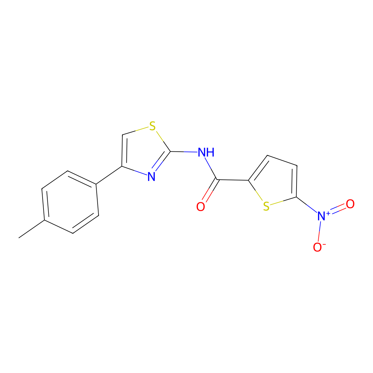 N-[4-(4-methylphenyl)-1,3-thiazol-2-yl]-5-nitrothiophene-2-carboxamide molecular structure, CAS 324759-08-2