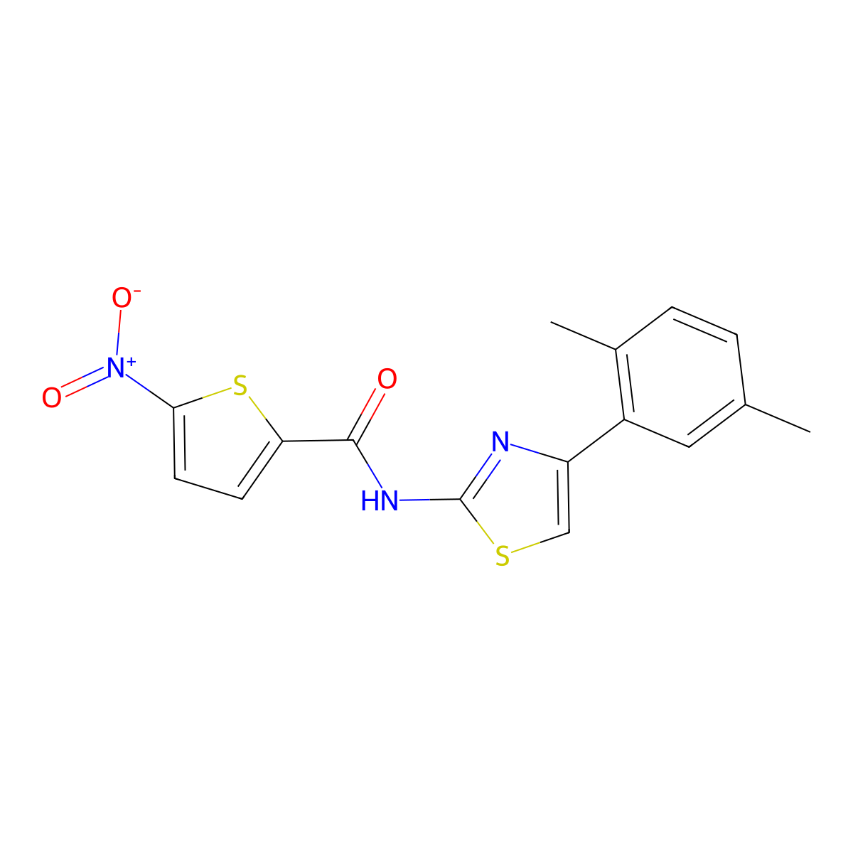 N-[4-(2,5-dimethylphenyl)-1,3-thiazol-2-yl]-5-nitrothiophene-2-carboxamide molecular structure, CAS 324759-09-3