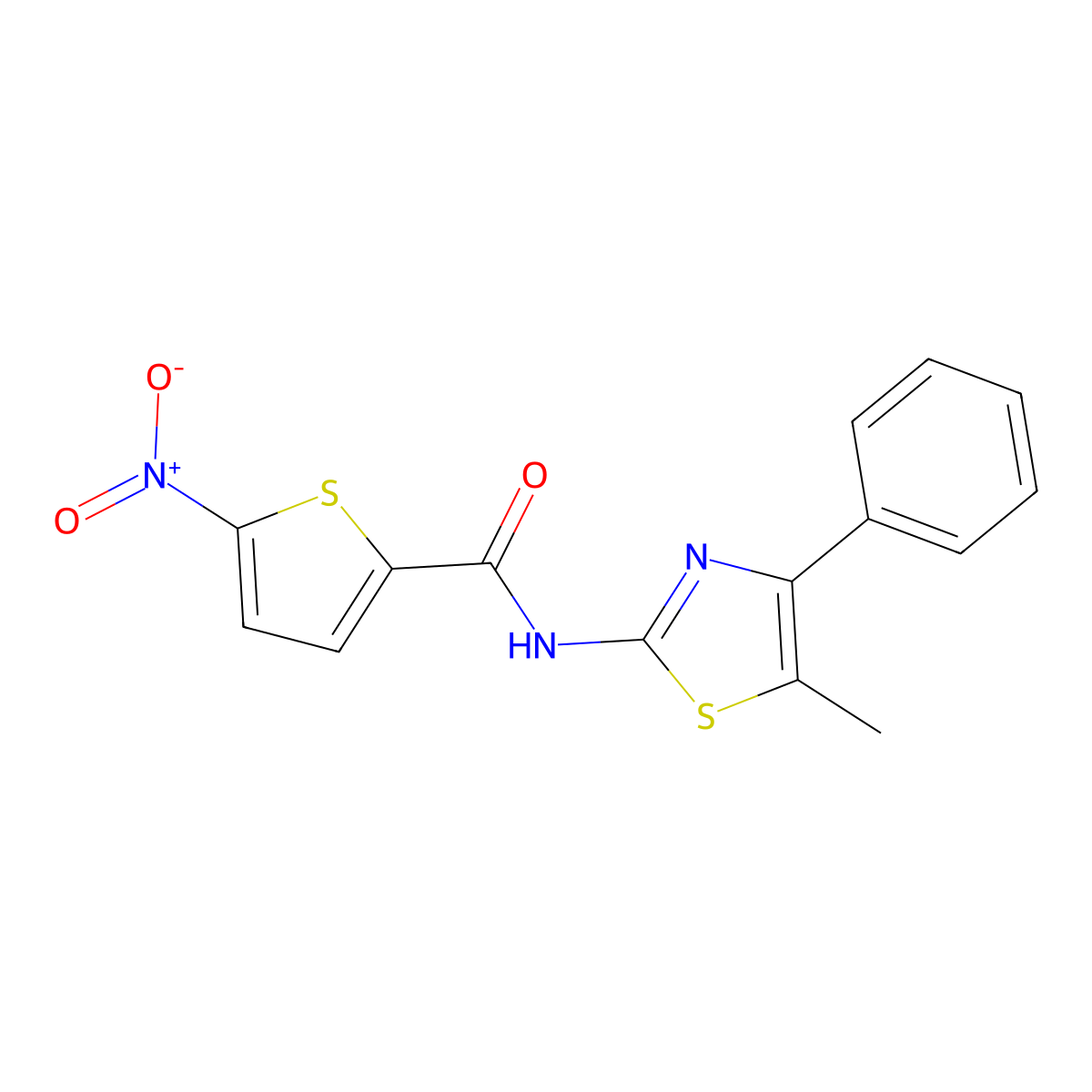 N-(5-methyl-4-phenylthiazol-2-yl)-5-nitrothiophene-2-carboxamide molecular structure, CAS 324759-10-6