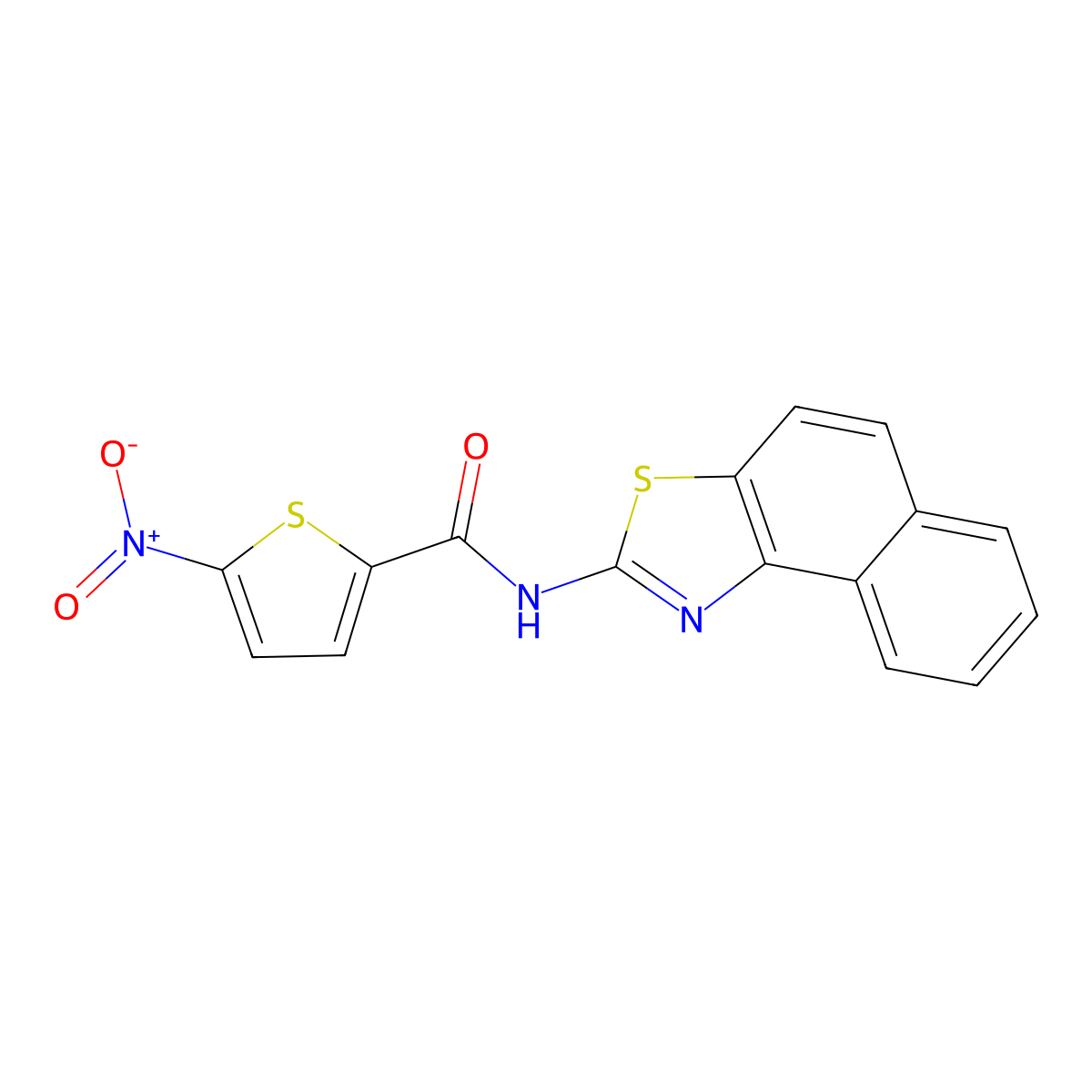 N-benzo[e][1,3]benzothiazol-2-yl-5-nitrothiophene-2-carboxamide molecular structure, CAS 324759-11-7