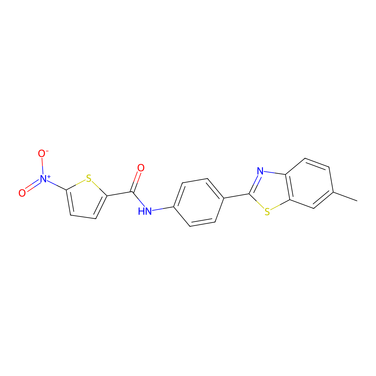 N-[4-(6-methyl-1,3-benzothiazol-2-yl)phenyl]-5-nitrothiophene-2-carboxamide molecular structure, CAS 324759-12-8