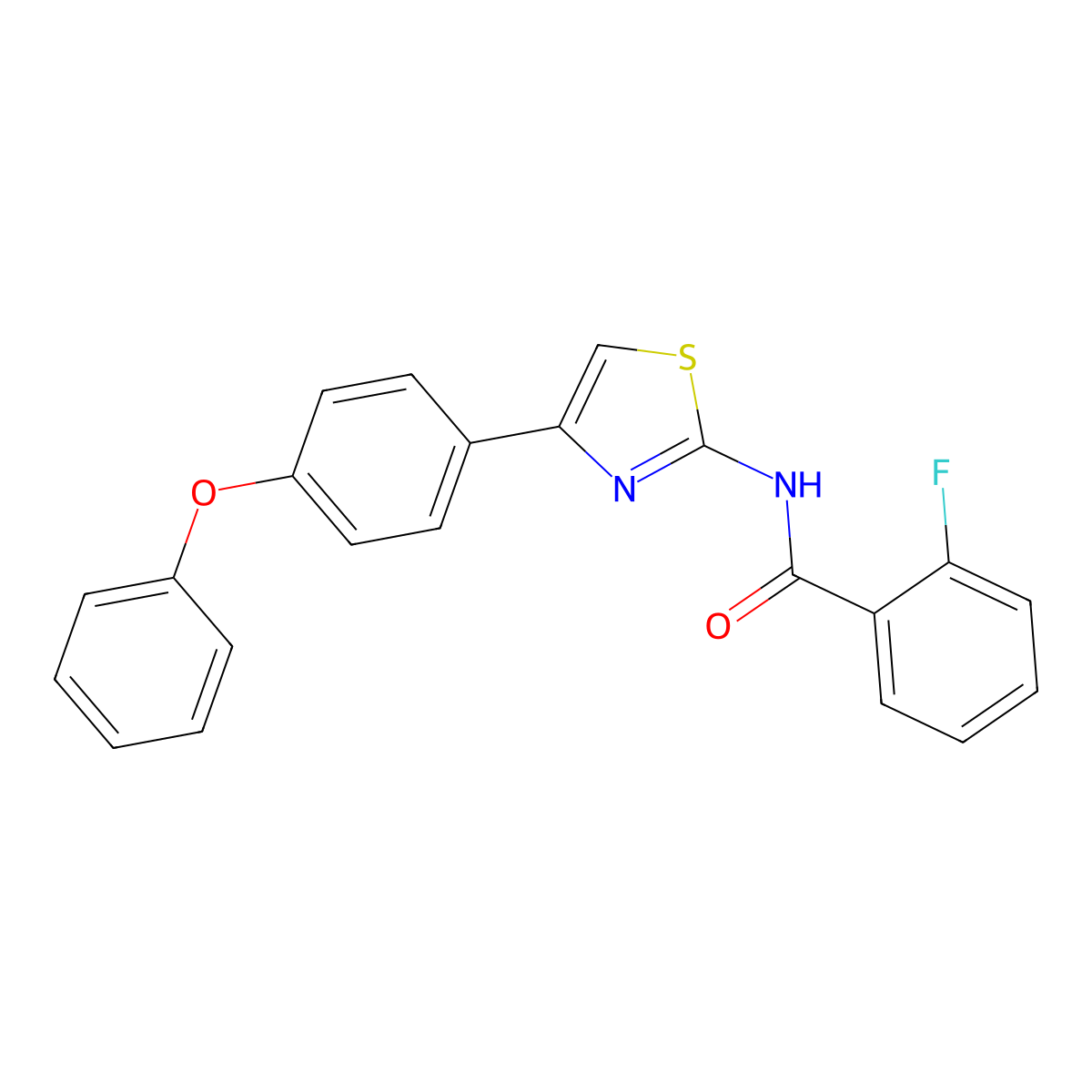 2-fluoro-N-[4-(4-phenoxyphenyl)-1,3-thiazol-2-yl]benzamide molecular structure, CAS 324759-19-5