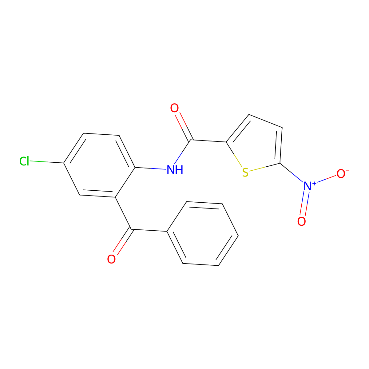 N-(2-benzoyl-4-chlorophenyl)-5-nitrothiophene-2-carboxamide molecular structure, CAS 324759-21-9