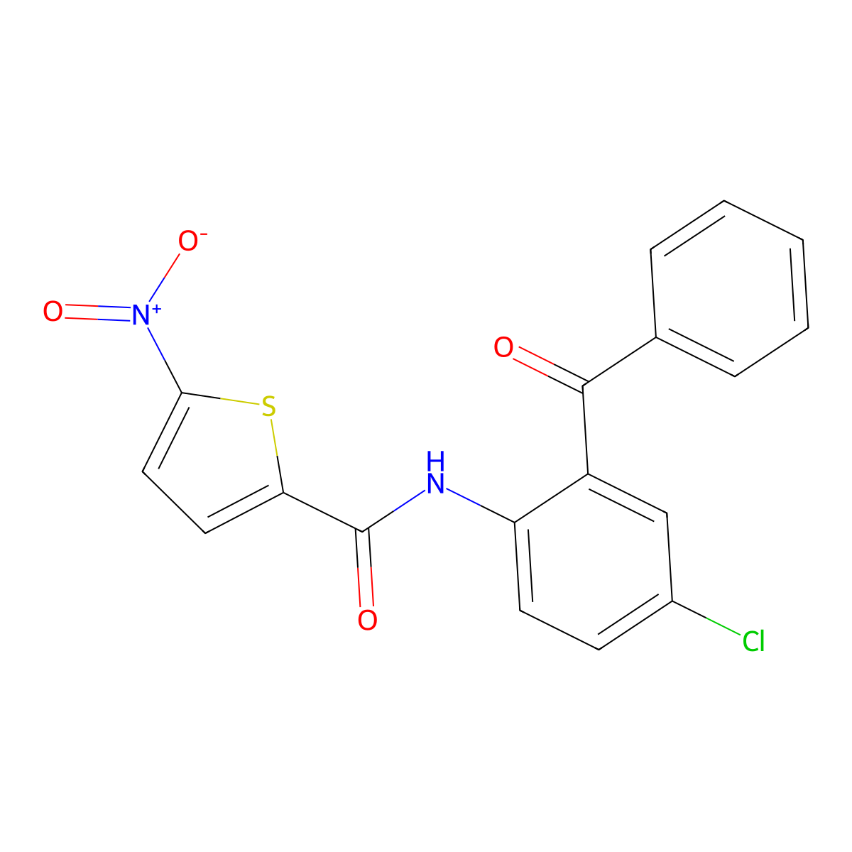 N-(2-benzoyl-4-chlorophenyl)-5-nitrothiophene-2-carboxamide molecular structure, CAS 324759-21-9