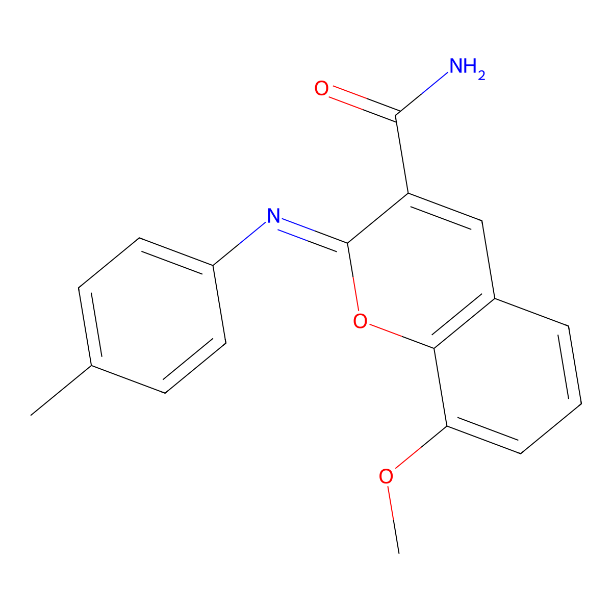 (2Z)-8-methoxy-2-[(4-methylphenyl)imino]-2H-chromene-3-carboxamide molecular structure, CAS 324759-61-7