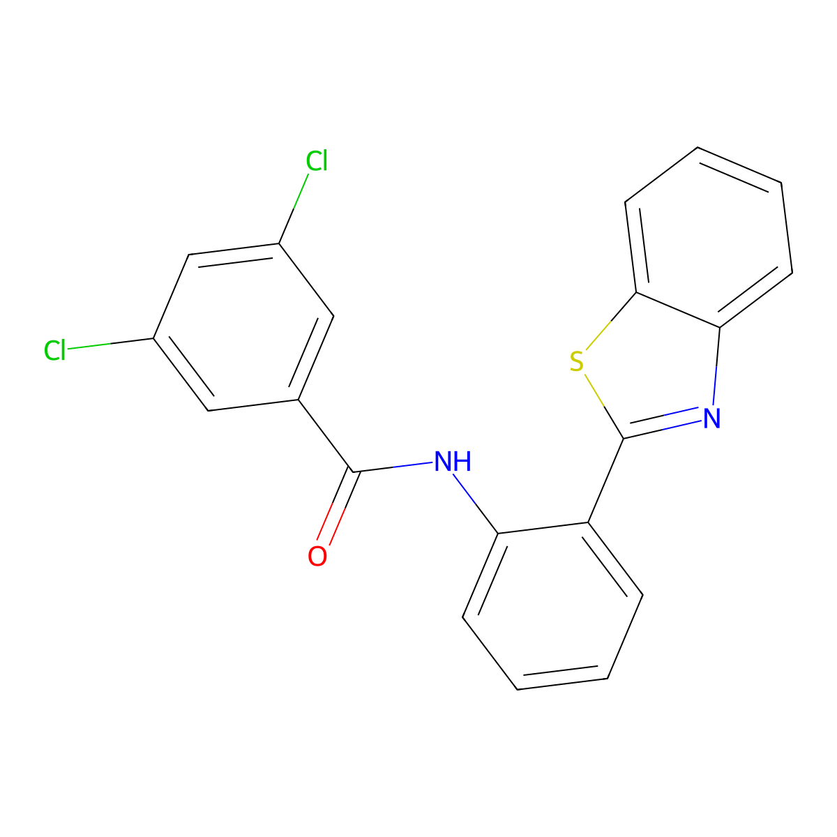 N-[2-(1,3-benzothiazol-2-yl)phenyl]-3,5-dichlorobenzamide molecular structure, CAS 324764-53-6