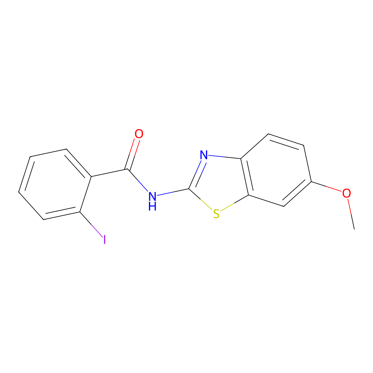 2-iodo-N-(6-methoxy-1,3-benzothiazol-2-yl)benzamide molecular structure, CAS 324764-55-8