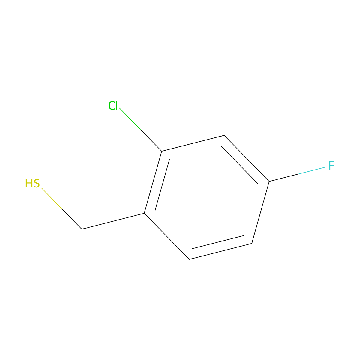 (2-Chloro-4-fluorophenyl)methanethiol molecular structure, CAS 324767-96-6