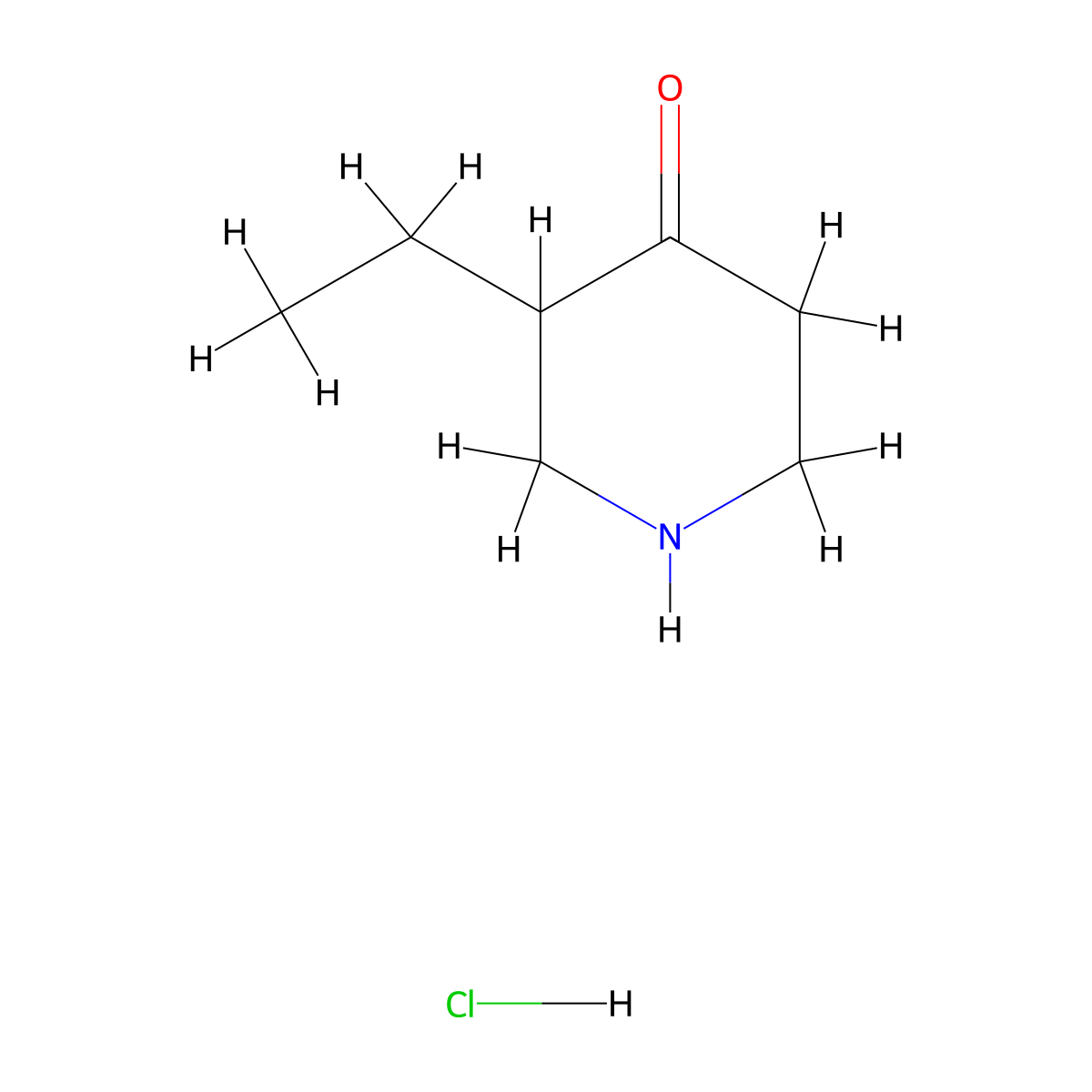 3-Ethylpiperidin-4-one hydrochloride molecular structure, CAS 324769-01-9