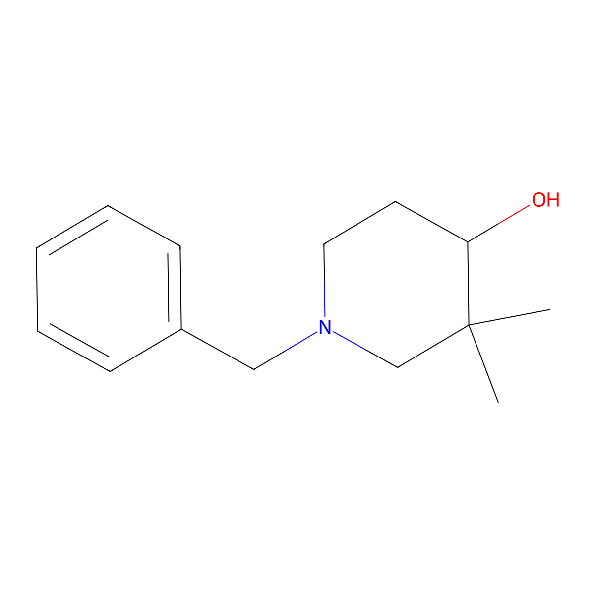 1-Benzyl-3,3-dimethylpiperidin-4-OL molecular structure, CAS 324769-02-0