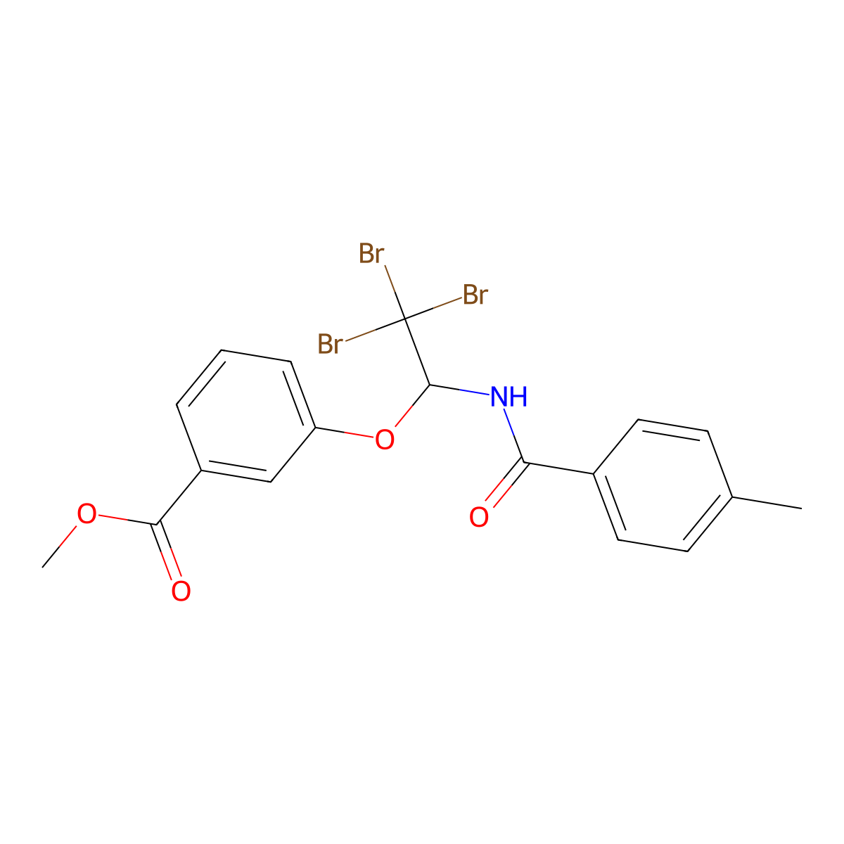 Methyl 3-{2,2,2-tribromo-1-[(4-methylbenzoyl)amino]ethoxy}benzoate molecular structure, CAS 324770-01-6