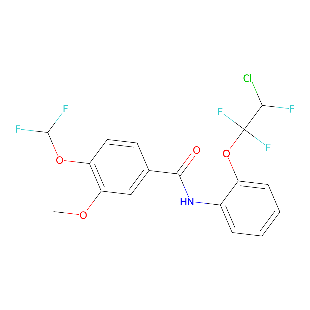 N-[2-(2-chloro-1,1,2-trifluoroethoxy)phenyl]-4-(difluoromethoxy)-3-methoxybenzamide molecular structure, CAS 324771-93-9