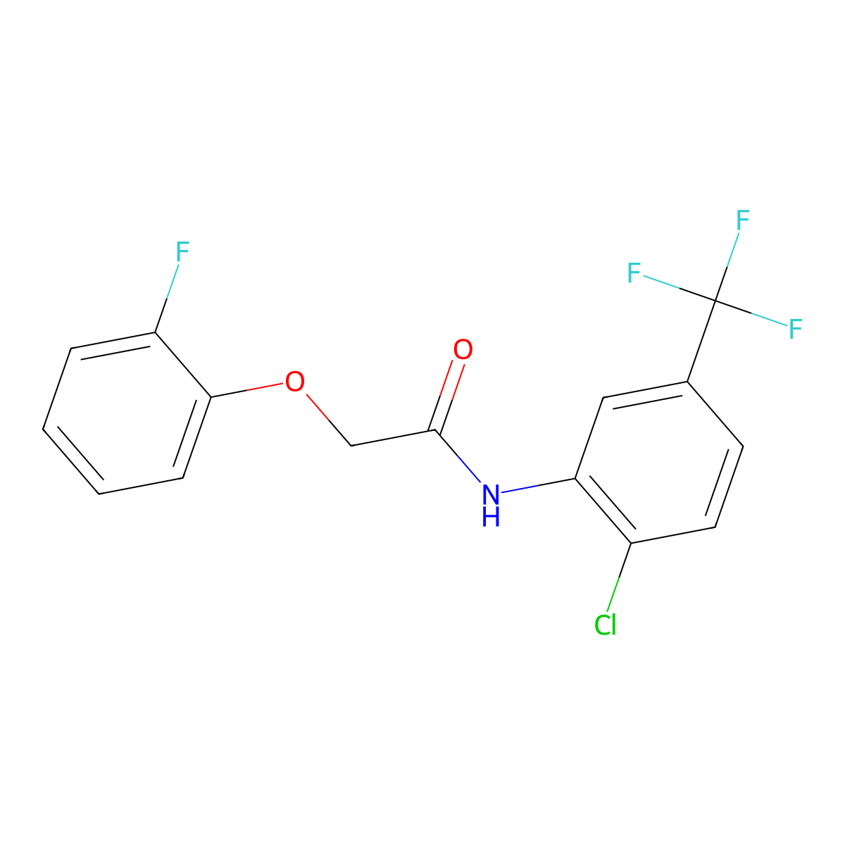 N-[2-chloro-5-(trifluoromethyl)phenyl]-2-(2-fluorophenoxy)acetamide molecular structure, CAS 324772-07-8