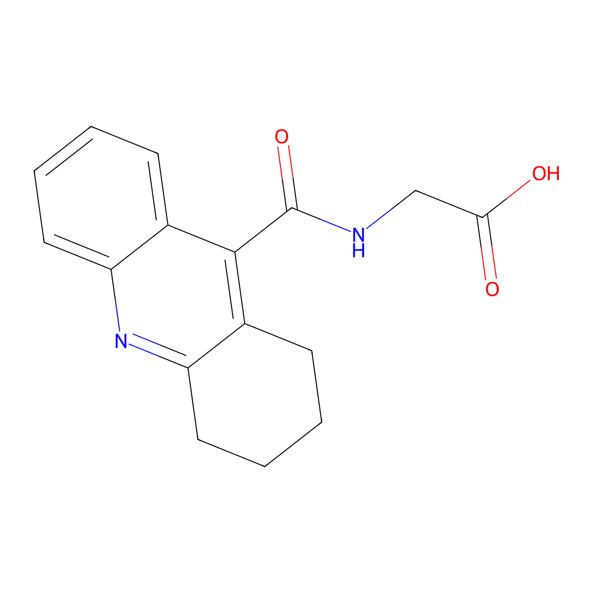 (1,2,3,4-Tetrahydroacridine-9-carbonyl)glycine molecular structure, CAS 324773-47-9