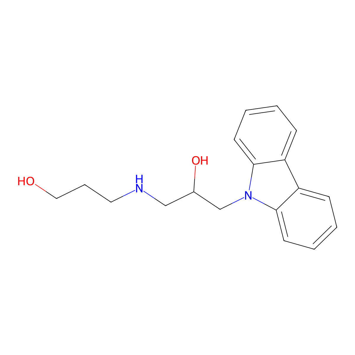 3-((3-(9H-carbazol-9-yl)-2-hydroxypropyl)amino)propan-1-ol molecular structure, CAS 324773-66-2