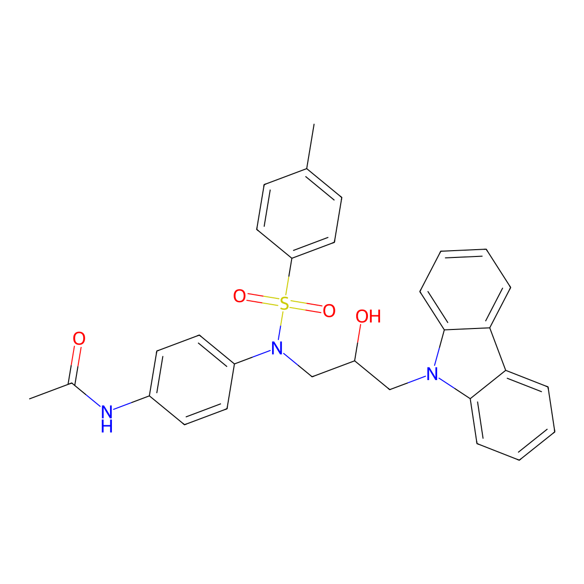 N-[4-[(3-carbazol-9-yl-2-hydroxypropyl)-(4-methylphenyl)sulfonylamino]phenyl]acetamide molecular structure, CAS 324773-68-4