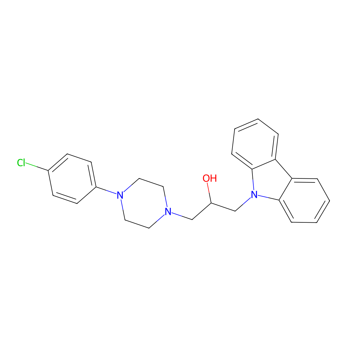 1-(9H-carbazol-9-yl)-3-[4-(4-chlorophenyl)piperazin-1-yl]propan-2-ol molecular structure, CAS 324773-76-4