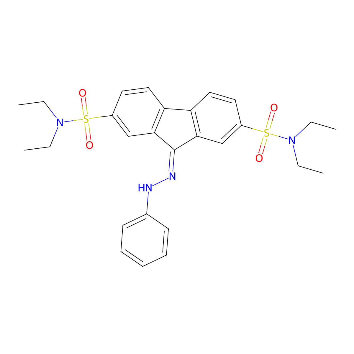 2-N,2-N,7-N,7-N-tetraethyl-9-(phenylhydrazinylidene)fluorene-2,7-disulfonamide molecular structure, CAS 324773-84-4
