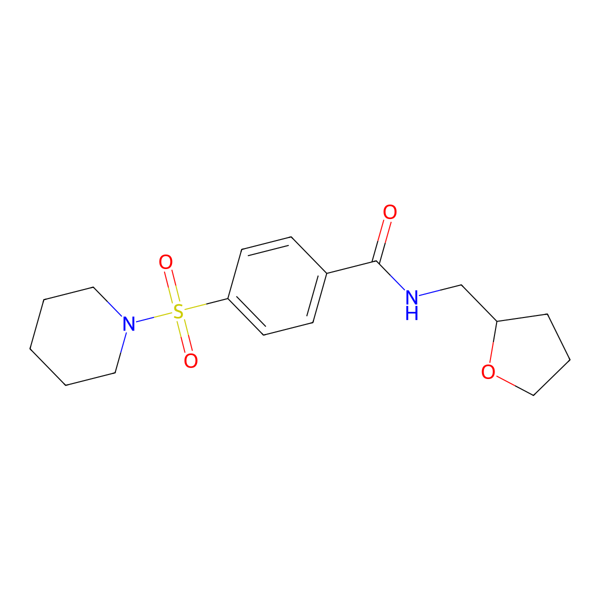 4-(1-piperidinylsulfonyl)-N-(tetrahydro-2-furanylmethyl)benzamide molecular structure, CAS 324774-27-8