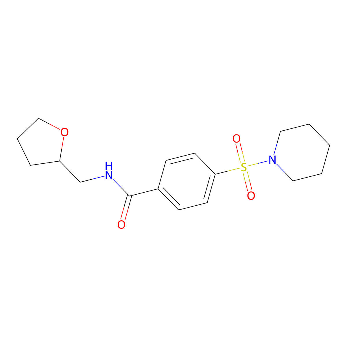 4-(1-piperidinylsulfonyl)-N-(tetrahydro-2-furanylmethyl)benzamide molecular structure, CAS 324774-27-8