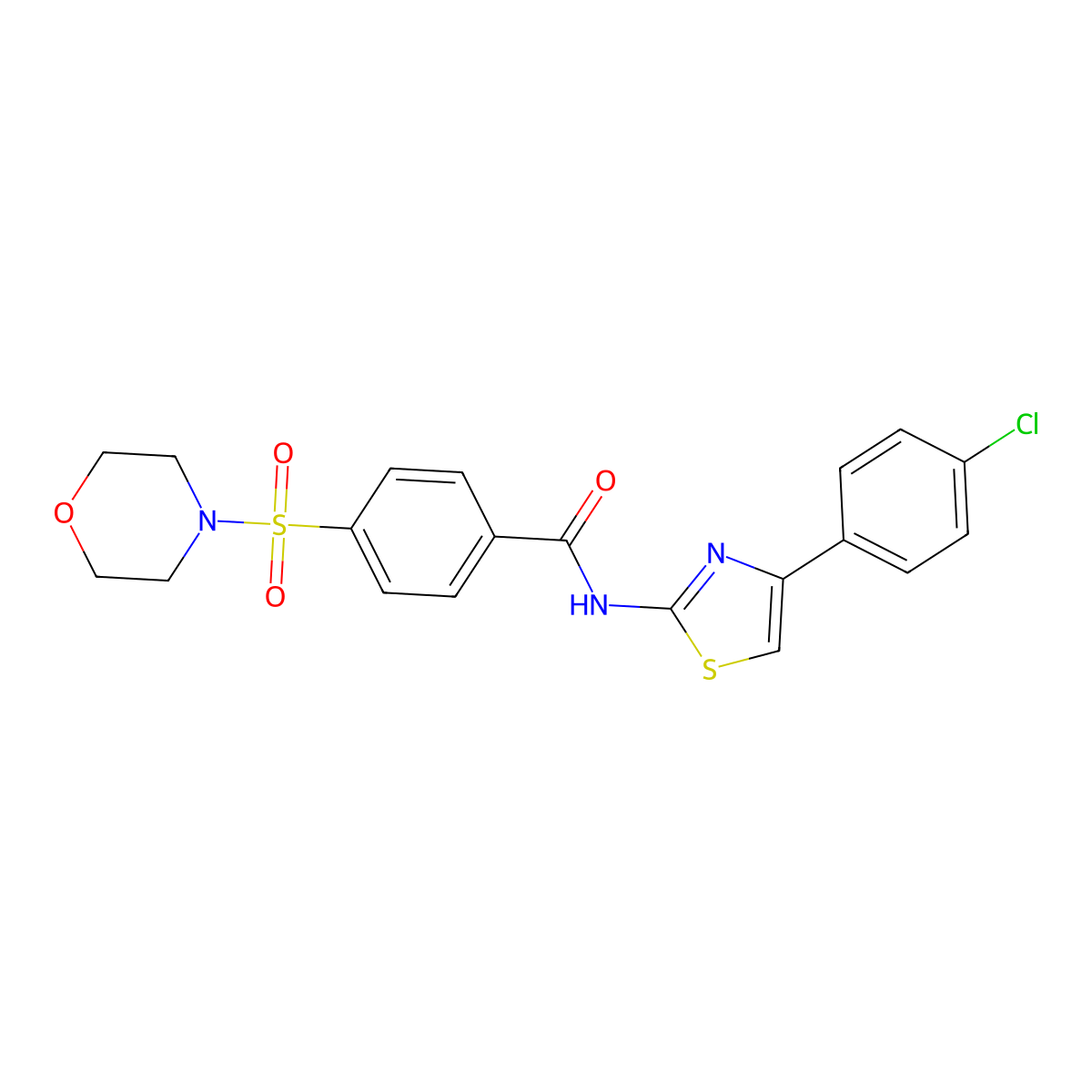 N-[4-(4-chlorophenyl)-1,3-thiazol-2-yl]-4-morpholin-4-ylsulfonylbenzamide molecular structure, CAS 324774-36-9