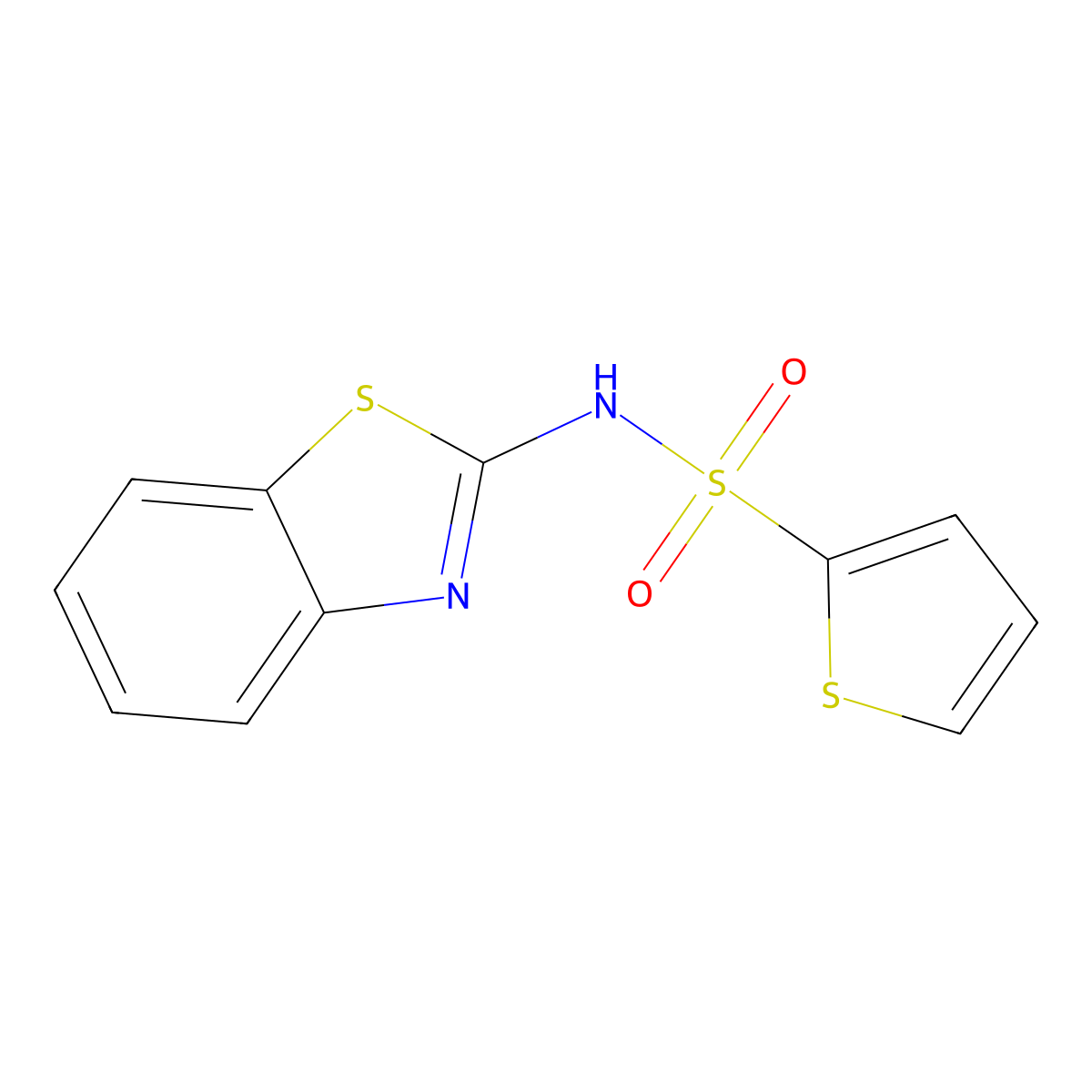 N-(1,3-benzothiazol-2-yl)thiophene-2-sulfonamide molecular structure, CAS 324774-45-0