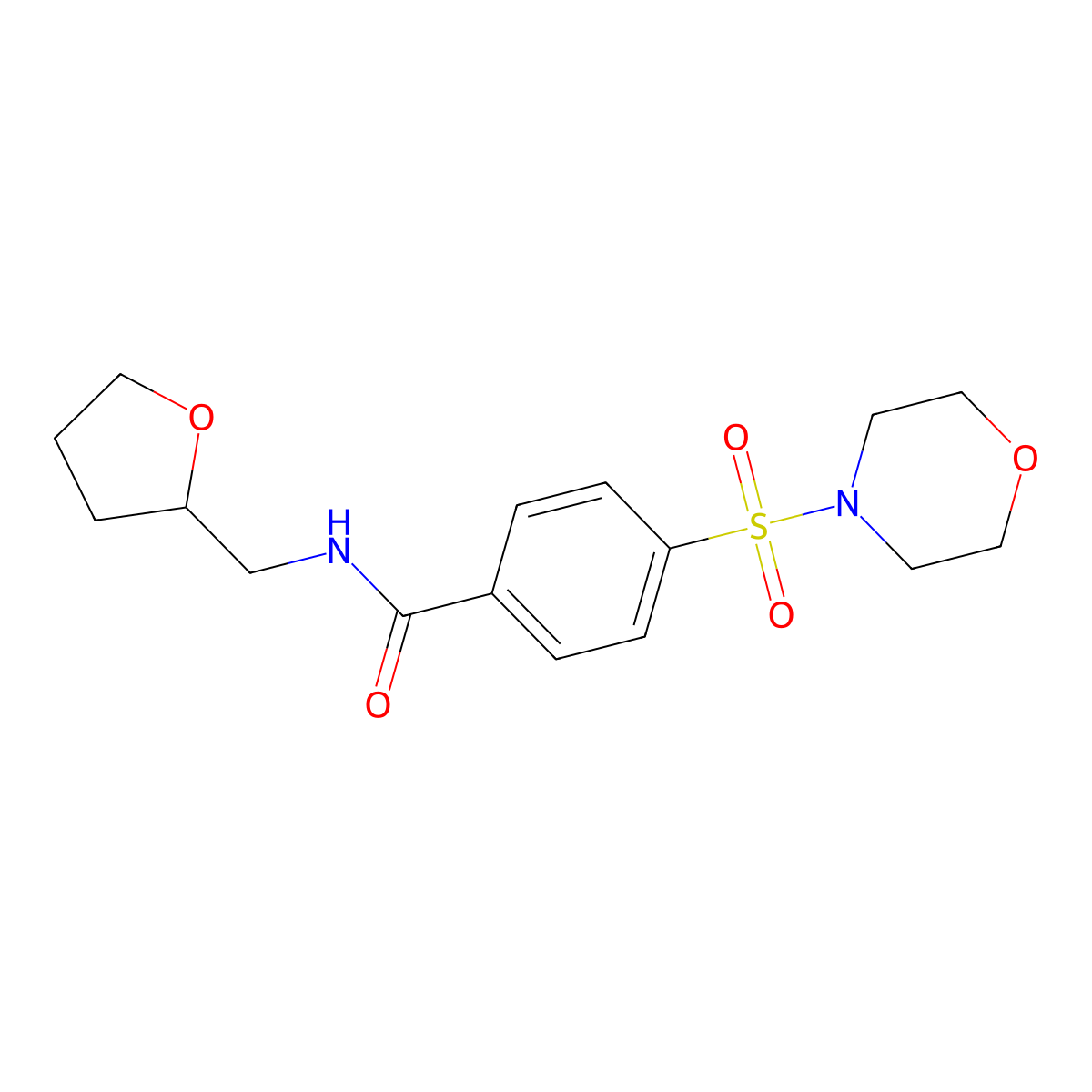 4-morpholin-4-ylsulfonyl-N-(oxolan-2-ylmethyl)benzamide molecular structure, CAS 324774-49-4
