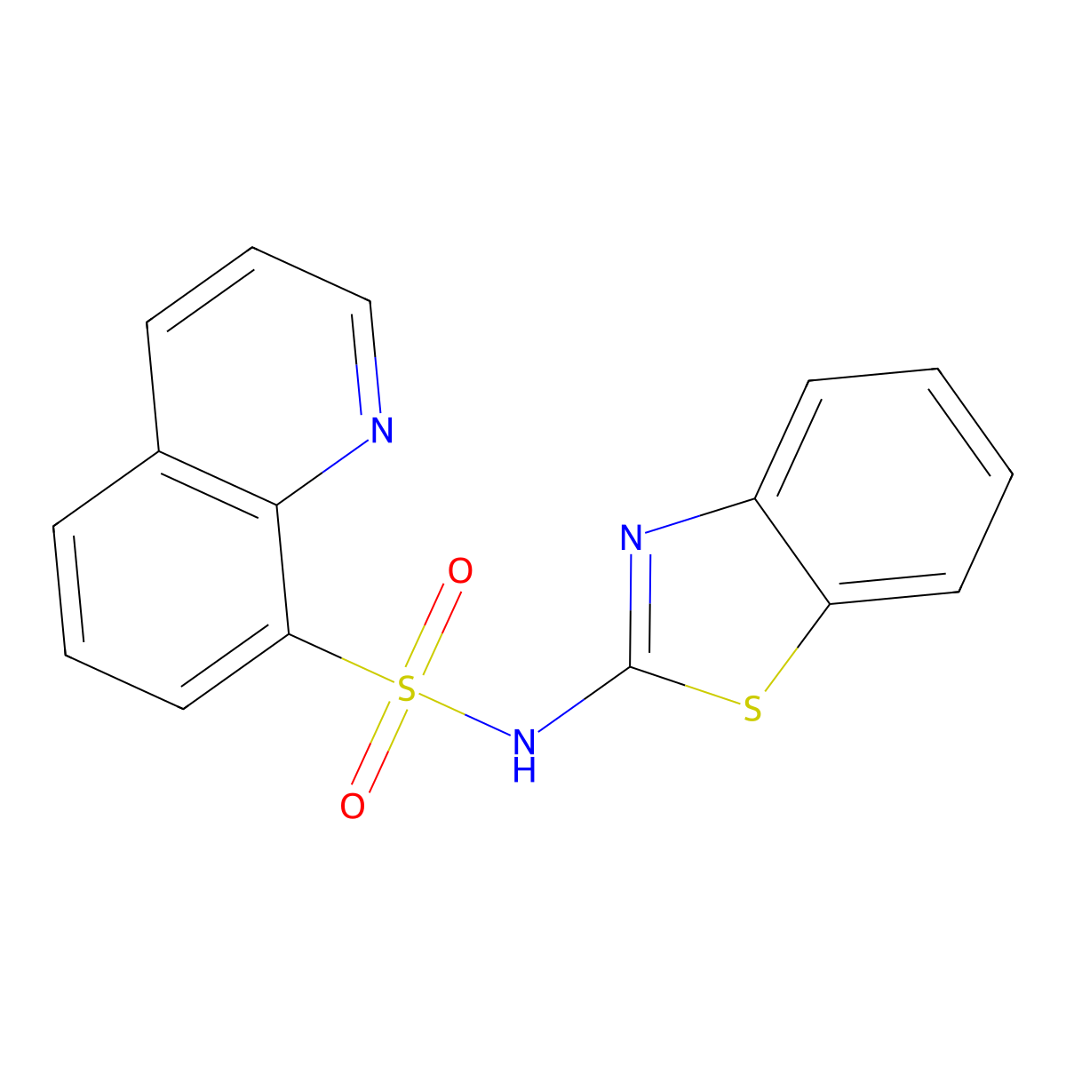 N-(1,3-benzothiazol-2-yl)quinoline-8-sulfonamide molecular structure, CAS 324774-55-2
