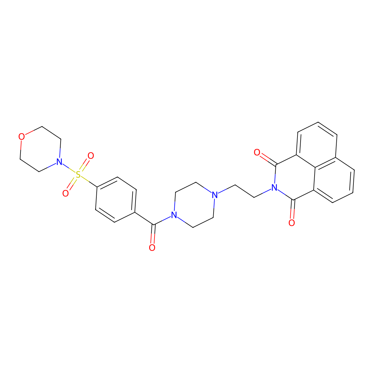2-[2-[4-(4-Morpholin-4-ylsulfonylbenzoyl)piperazin-1-yl]ethyl]benzo[de]isoquinoline-1,3-dione molecular structure, CAS 324774-56-3
