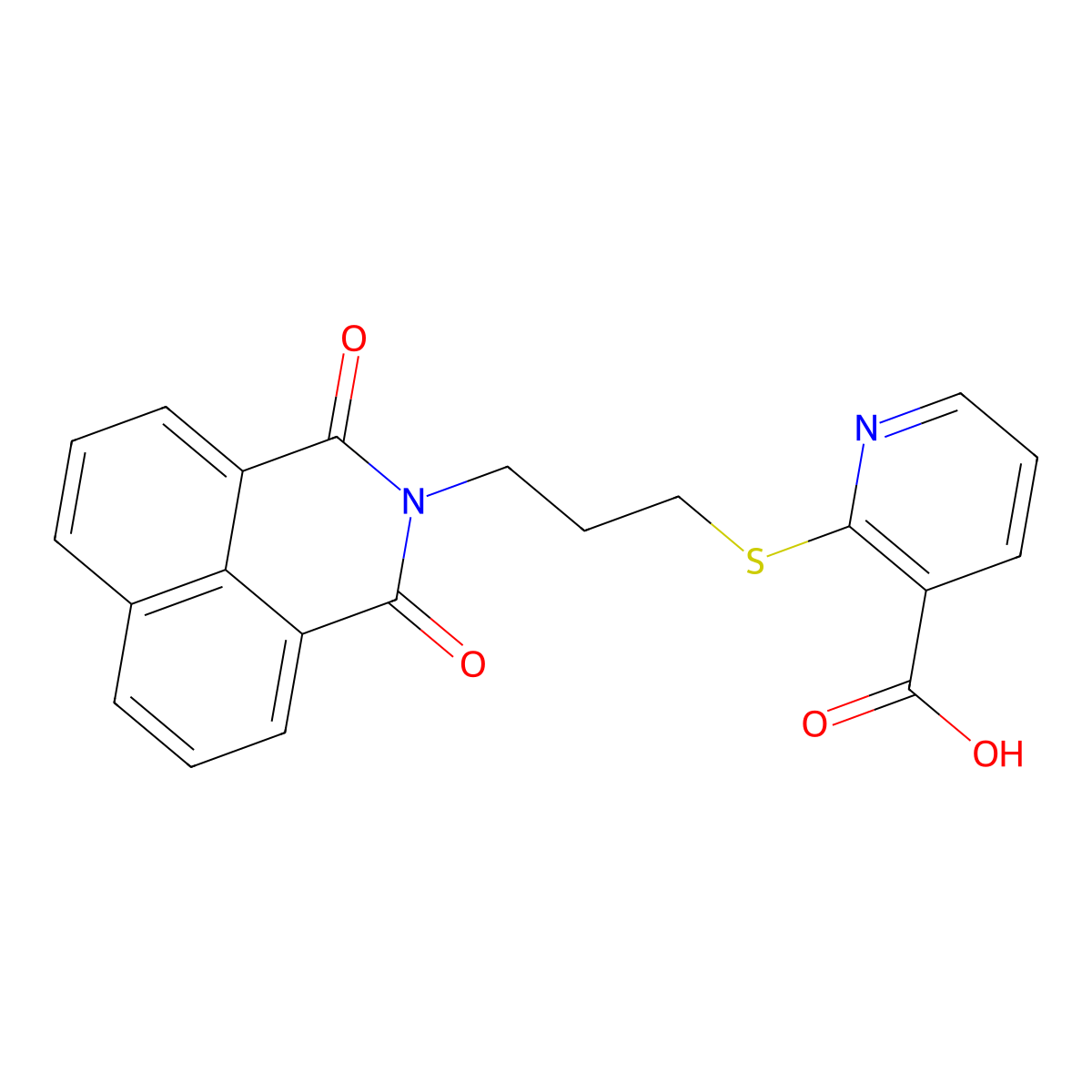 2-{[3-(1,3-dioxo-1H-benzo[de]isoquinolin-2(3H)-yl)propyl]sulfanyl}pyridine-3-carboxylic acid molecular structure, CAS 324774-58-5