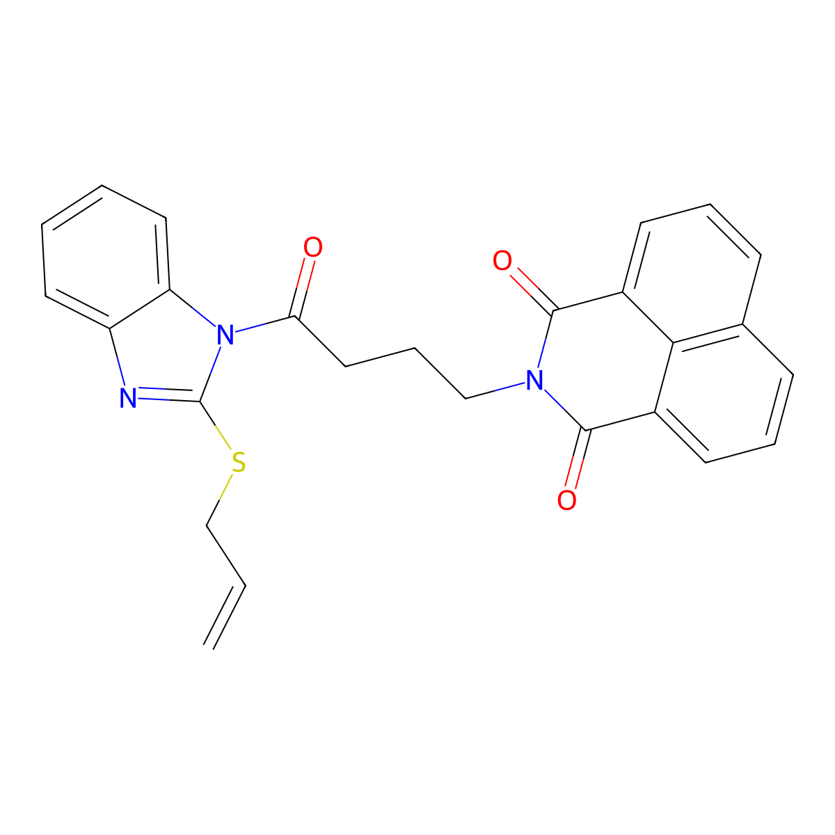 2-(4-(2-(allylthio)-1H-benzo[d]imidazol-1-yl)-4-oxobutyl)-1H-benzo[de]isoquinoline-1,3(2H)-dione molecular structure, CAS 324774-59-6