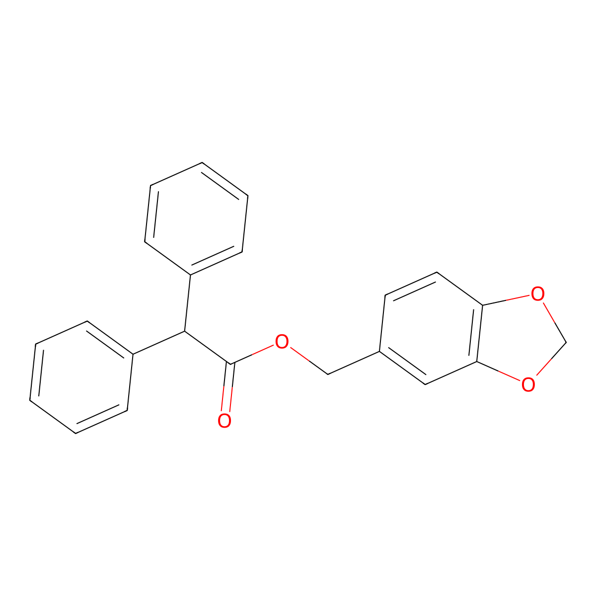 (2H-1,3-benzodioxol-5-yl)methyl 2,2-diphenylacetate molecular structure, CAS 324774-71-2