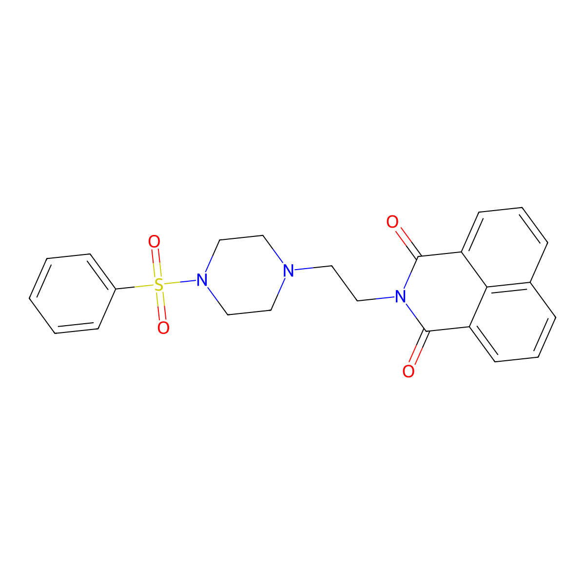 2-(2-(4-(phenylsulfonyl)piperazin-1-yl)ethyl)-1H-benzo[de]isoquinoline-1,3(2H)-dione molecular structure, CAS 324774-75-6