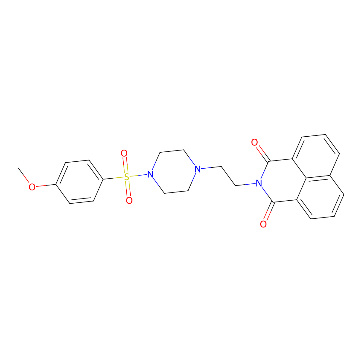 2-[2-[4-(4-Methoxyphenyl)sulfonylpiperazin-1-yl]ethyl]benzo[de]isoquinoline-1,3-dione molecular structure, CAS 324774-76-7