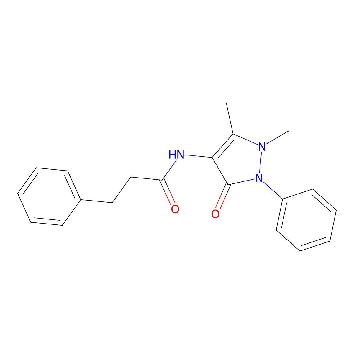 N-(1,5-Dimethyl-3-oxo-2-phenyl-2,3-dihydro-1H-pyrazol-4-yl)-3-phenylpropanamide molecular structure, CAS 324775-87-3