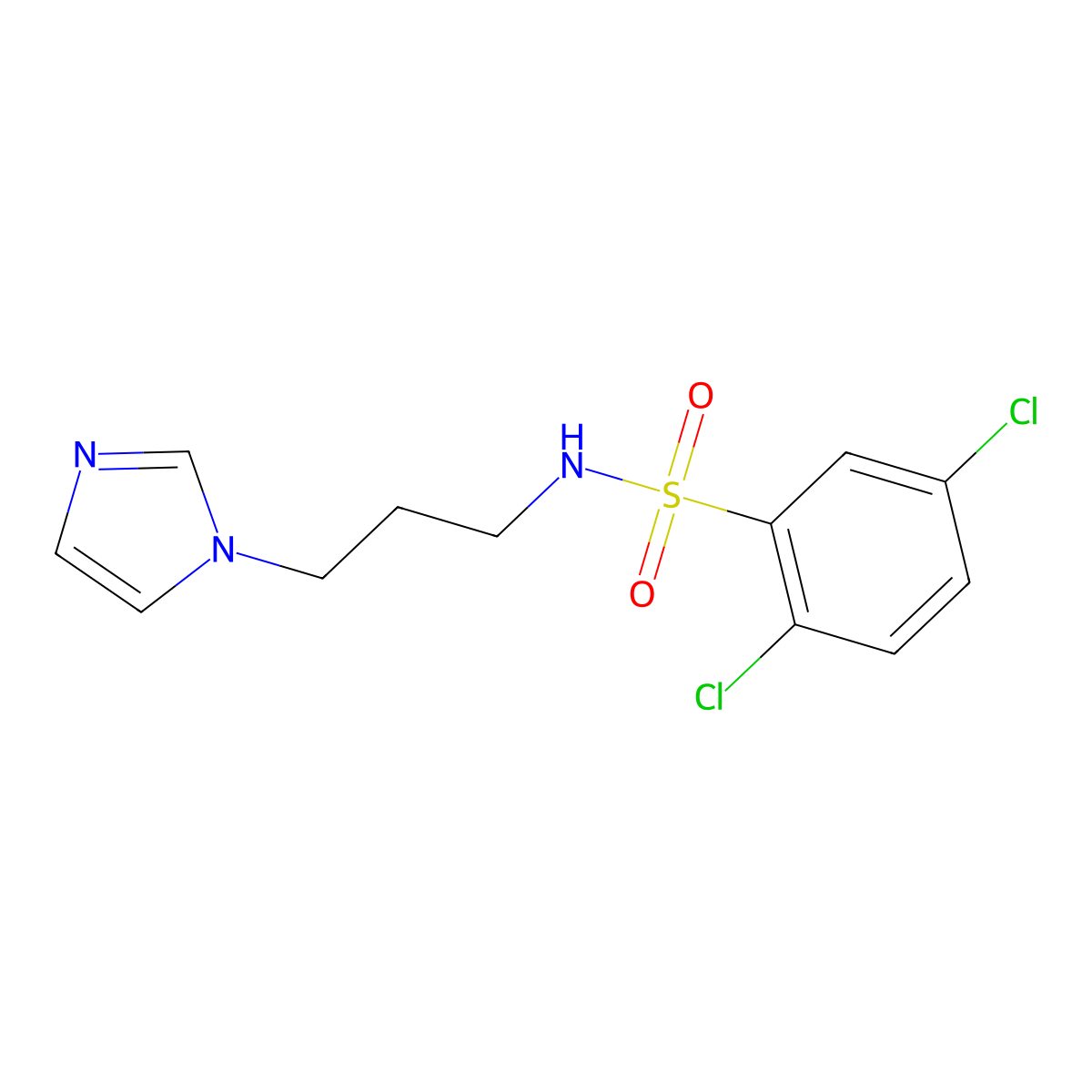 2,5-dichloro-N-[3-(1H-imidazol-1-yl)propyl]benzenesulfonamide molecular structure, CAS 324775-95-3