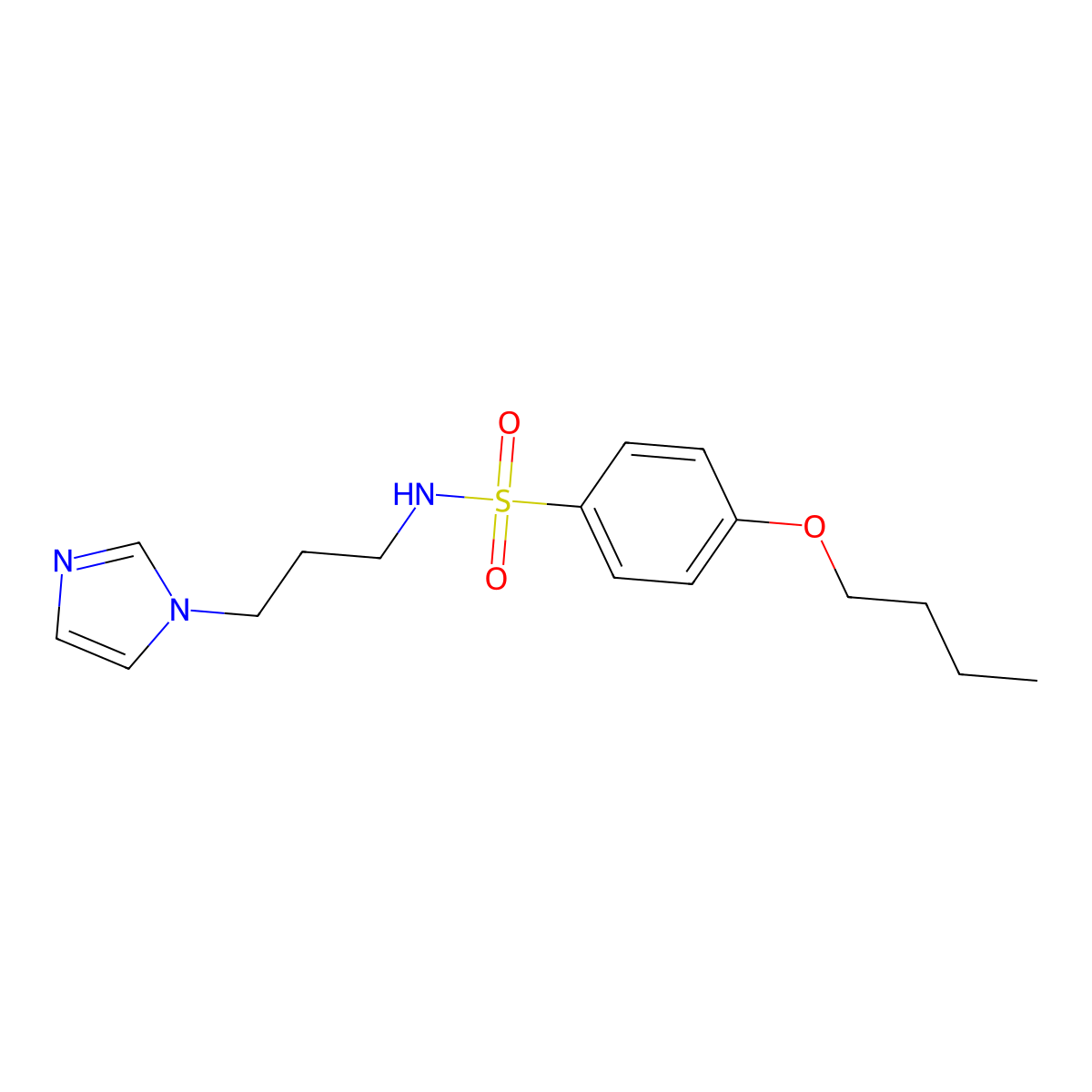 4-butoxy-N-(3-imidazol-1-ylpropyl)benzenesulfonamide molecular structure, CAS 324775-97-5