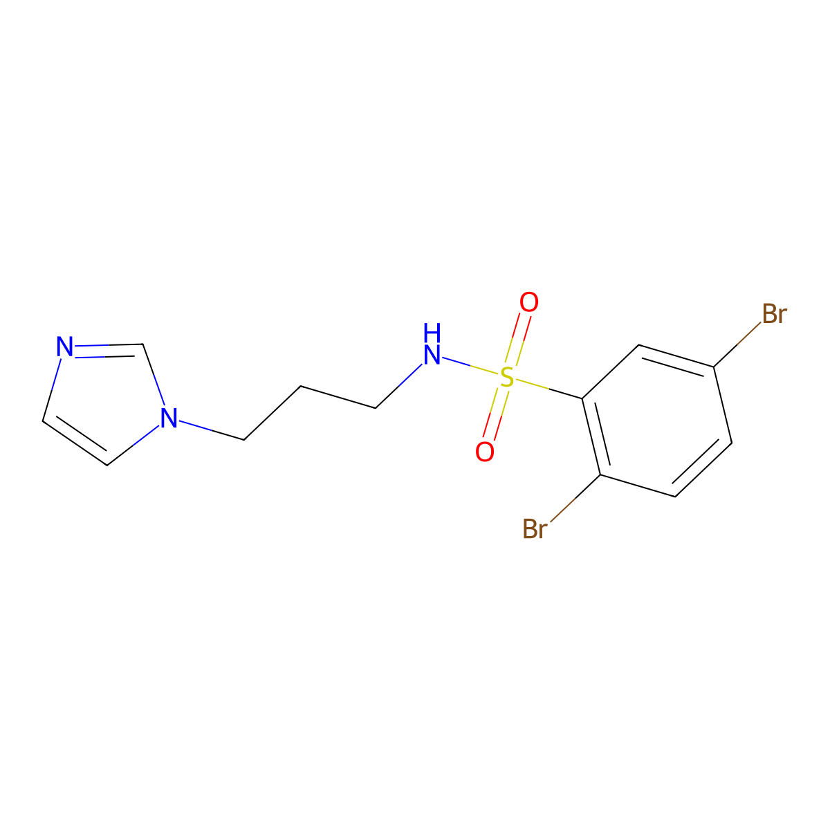 [(2,5-Dibromophenyl)sulfonyl](3-imidazolylpropyl)amine molecular structure, CAS 324775-99-7