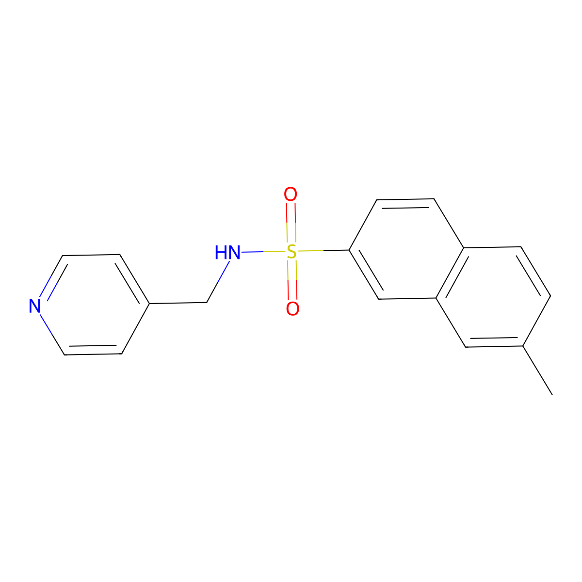 7-methyl-N-(pyridin-4-ylmethyl)naphthalene-2-sulfonamide molecular structure, CAS 324776-07-0