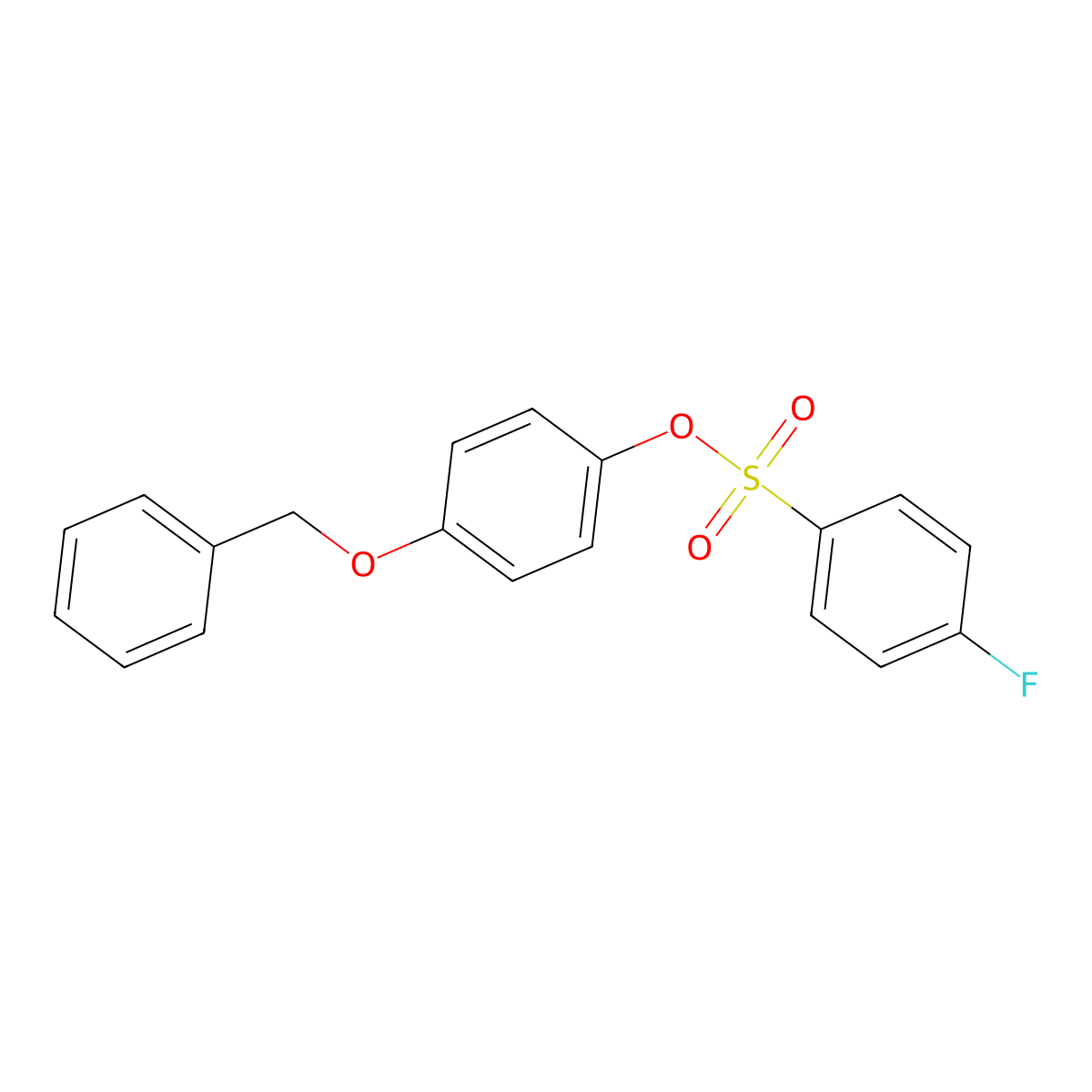 4-(Benzyloxy)phenyl 4-fluorobenzenesulfonate molecular structure, CAS 324776-28-5