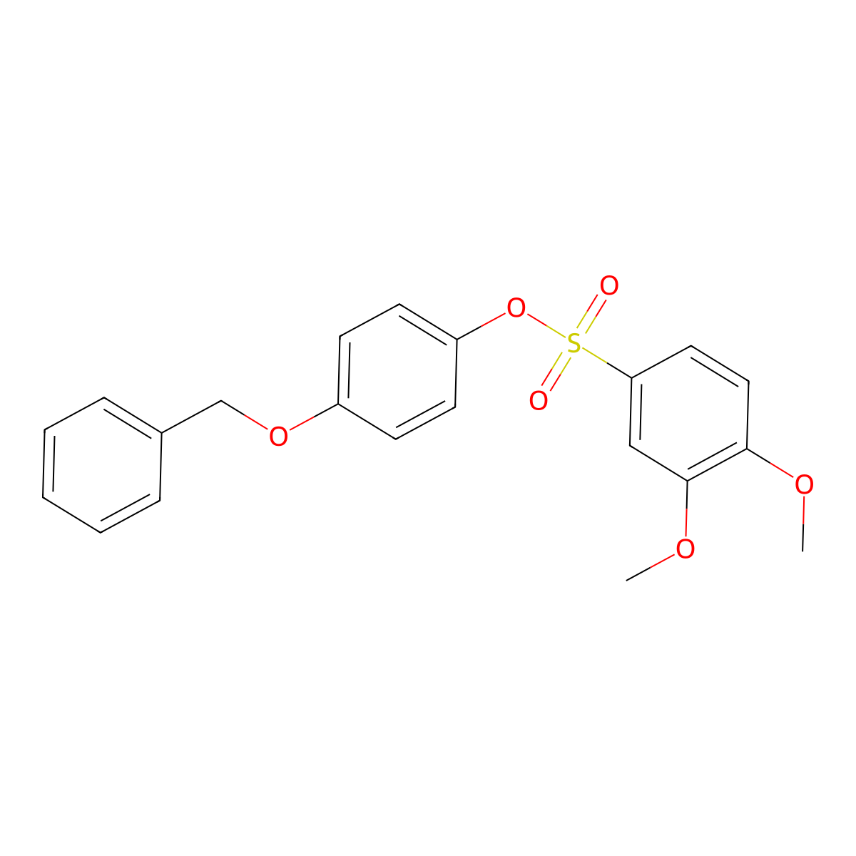 4-(Benzyloxy)phenyl 3,4-dimethoxybenzenesulfonate molecular structure, CAS 324776-39-8