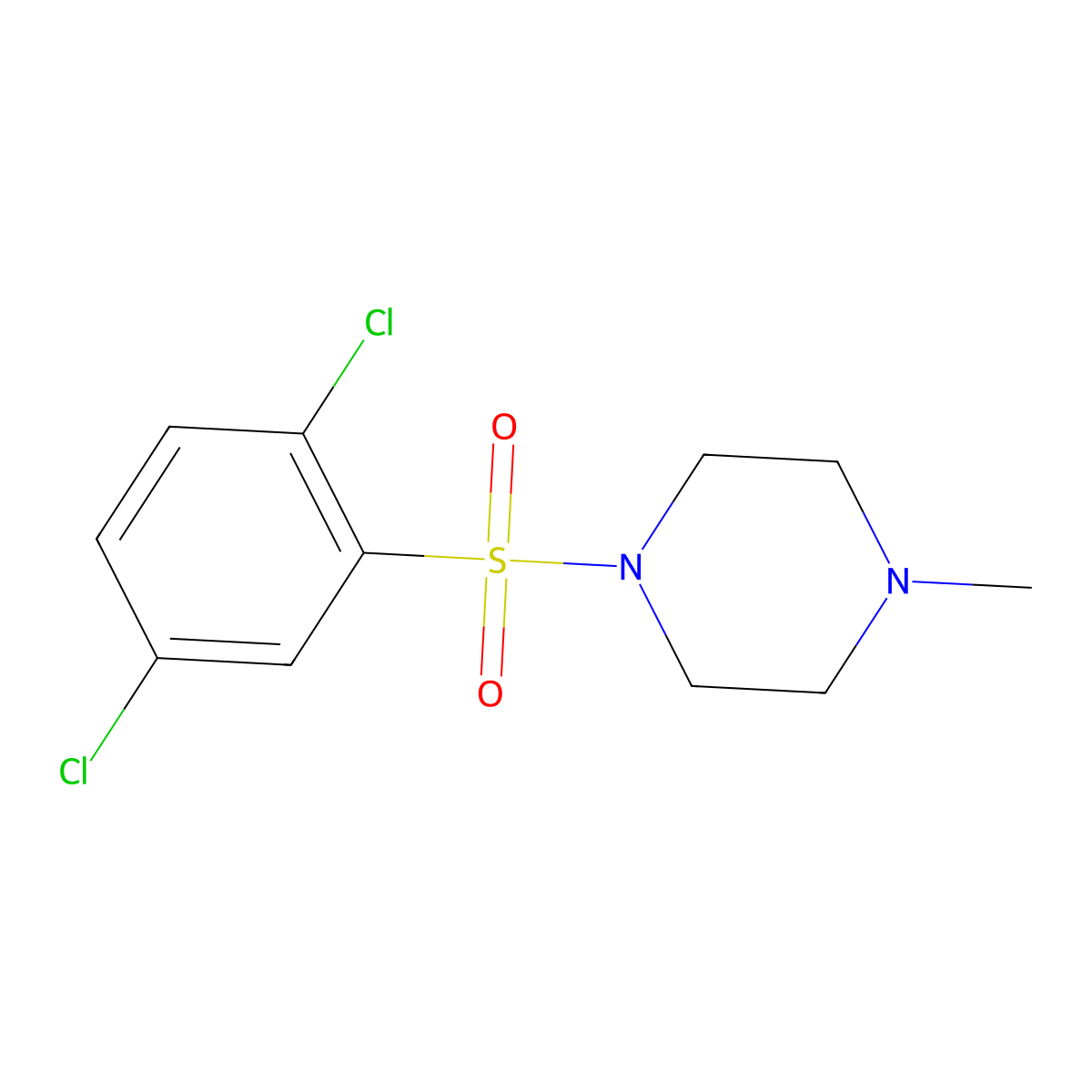 1-[(2,5-Dichlorophenyl)sulfonyl]-4-methylpiperazine molecular structure, CAS 324776-43-4