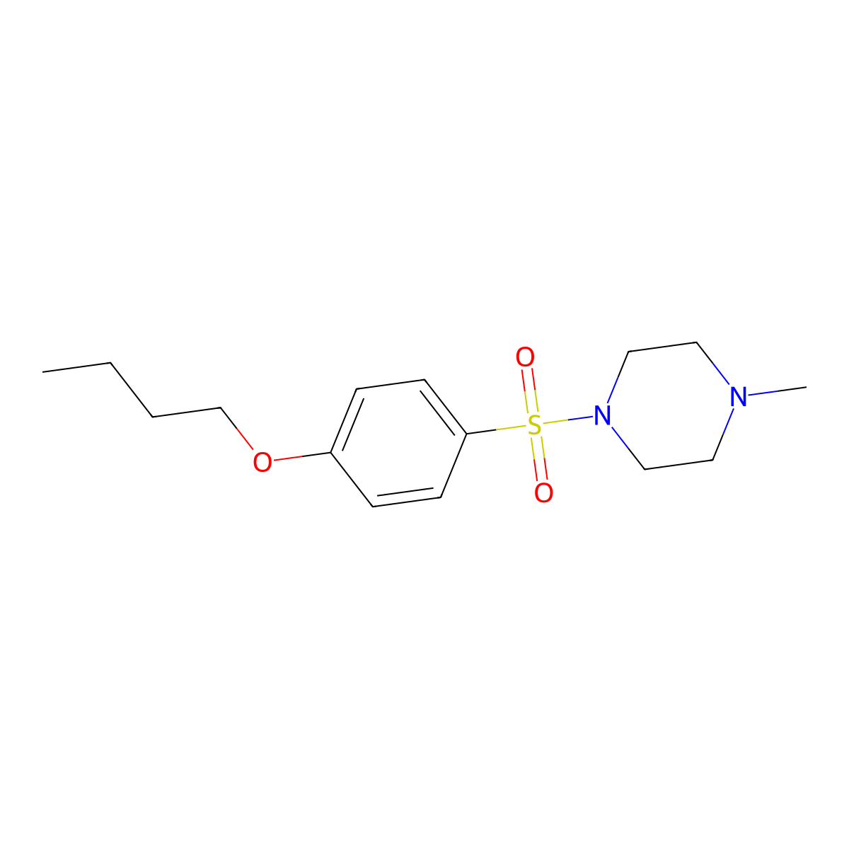 1-[(4-Butoxyphenyl)sulfonyl]-4-methylpiperazine molecular structure, CAS 324776-47-8