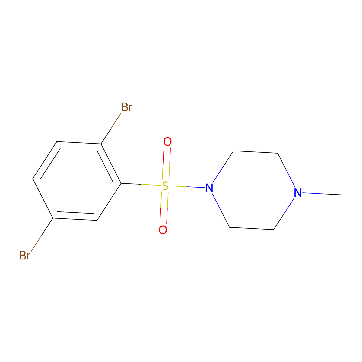 1-(2,5-Dibromophenyl)sulfonyl-4-methylpiperazine molecular structure, CAS 324776-49-0